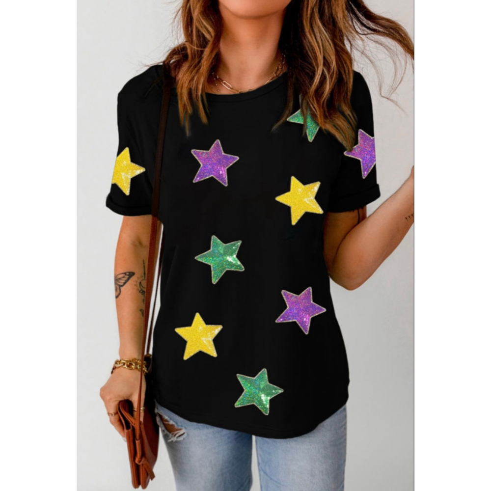 Mardi Gras Sequin Parade Star Shirt